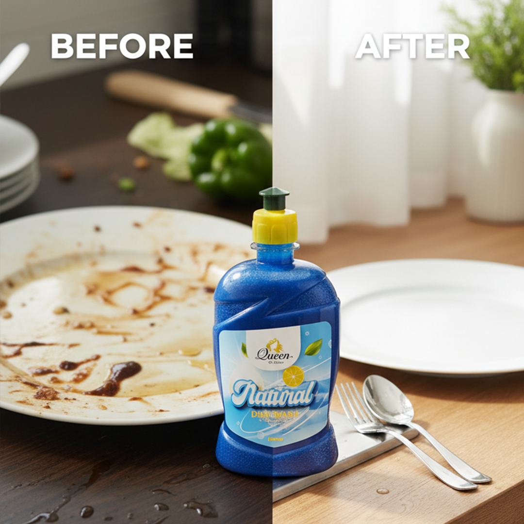 Queen of Clean™ Natural Dish Wash Liquid – 500ml | Tough on Grease, Gentle on Hands | Sparkling Clean & Fresh Fragrance - Image 4